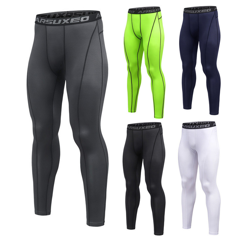 Meeste sportlikud kompressioonpüksid, sportlikud ja aktiivsed, lahedad jalgpalli reiekaitsed numbritega Pro Wrestling meeste põlvekaitsmed