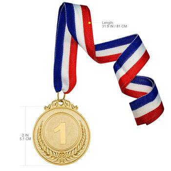 3PCS Метални наградни медали спортни медали Награда за академици Всякакви състезателни игри Медал с панделка за врата Златен Сребърен бронзов стил