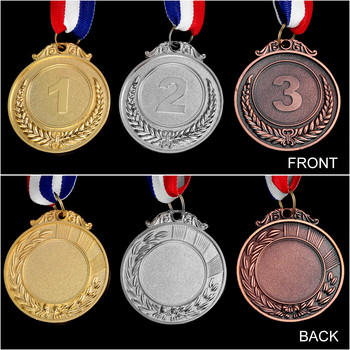 3PCS Metal Award Μετάλλια αθλητικά μετάλλια Βραβείο Ακαδημαϊκών Μετάλλιο σε οποιοδήποτε παιχνίδι ανταγωνισμού με κορδέλα λαιμού Χρυσό ασημί Χάλκινο στυλ