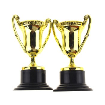 10PCS Пластмасови трофеи Награди Спортни състезания Занаятчийски сувенири Подарък Мини златни чаши Трофеи за деца Награди за ранно обучение