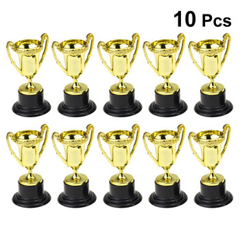 10PCS Plastic Trophy Awards Αθλητικός Διαγωνισμός Αναμνηστικά χειροτεχνίας Δώρο Μίνι χρυσά κύπελλα Τρόπαια για παιδιά Έπαθλα πρώιμης μάθησης