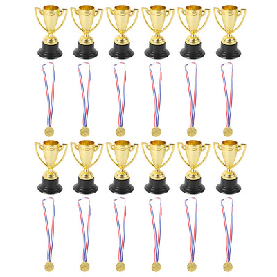 12 vnt Vaikų apdovanojimo taurės medaliai Vaikų plastiko apdovanojimų trofėjus Vaikų futbolo žaislai mini futbolo žaidimo medalis