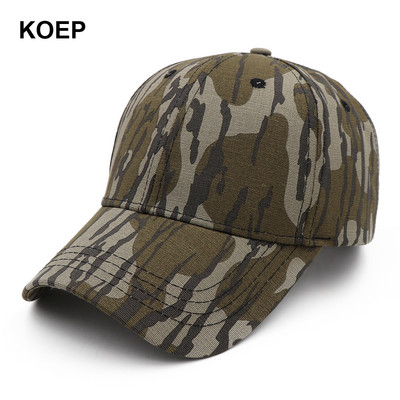 KOEP jaunā Camo beisbola cepures makšķerēšanas cepures vīriešiem āra medībām maskēšanās džungļu cepure Airsoft taktiskā pārgājiena kasešu cepures
