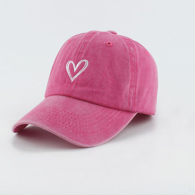 Moodsad õuespordi pesapallimütsid meestele, naistele, südamega tikandid, snapback-müts, pestud puuvillane isamüts