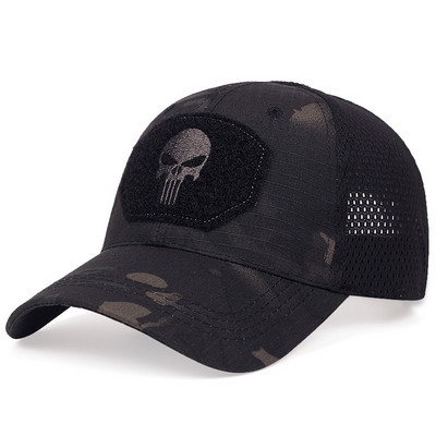 Muške Camo Seals Skull Taktičke bejzbol kape za žene Ljetne Airsoft Vojne Mrežaste Snapback Kape za sunčanje Šeširi za kamione