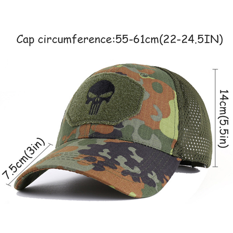 Meeste Camo Seals Skull Tactical pesapallimütsid naistele suvised Airsoft Military välistingimustes kasutatavad võrkkübarad päikesesirmi mütsid