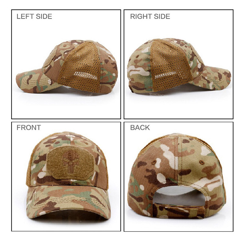 Meeste Camo Seals Skull Tactical pesapallimütsid naistele suvised Airsoft Military välistingimustes kasutatavad võrkkübarad päikesesirmi mütsid