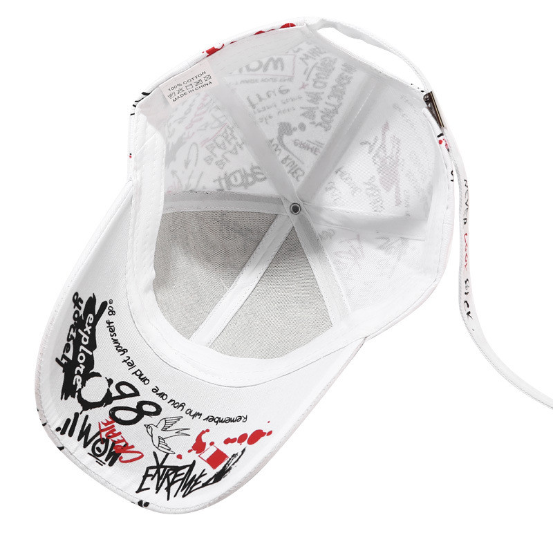 2023. aasta uus mustvalgete kirjadega grafiti pesapallimüts meeste ja naiste hiphopi trendikas moeküts Suvine tippmüts päikesekaitse