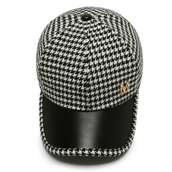 2023 Черно-кафяви бейзболни шапки с хрътка зъбка за мъже и жени Ретро карирана шапка в британски стил Лятна шапка на камион Gorras Hombre