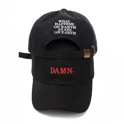 Kvaliteetne räppar Kendrick Lamar Damn Snapback Cap Tikand DAMN Dad Hat Naised Mehed Pesapallimüts Hip Hop Hat Bone
