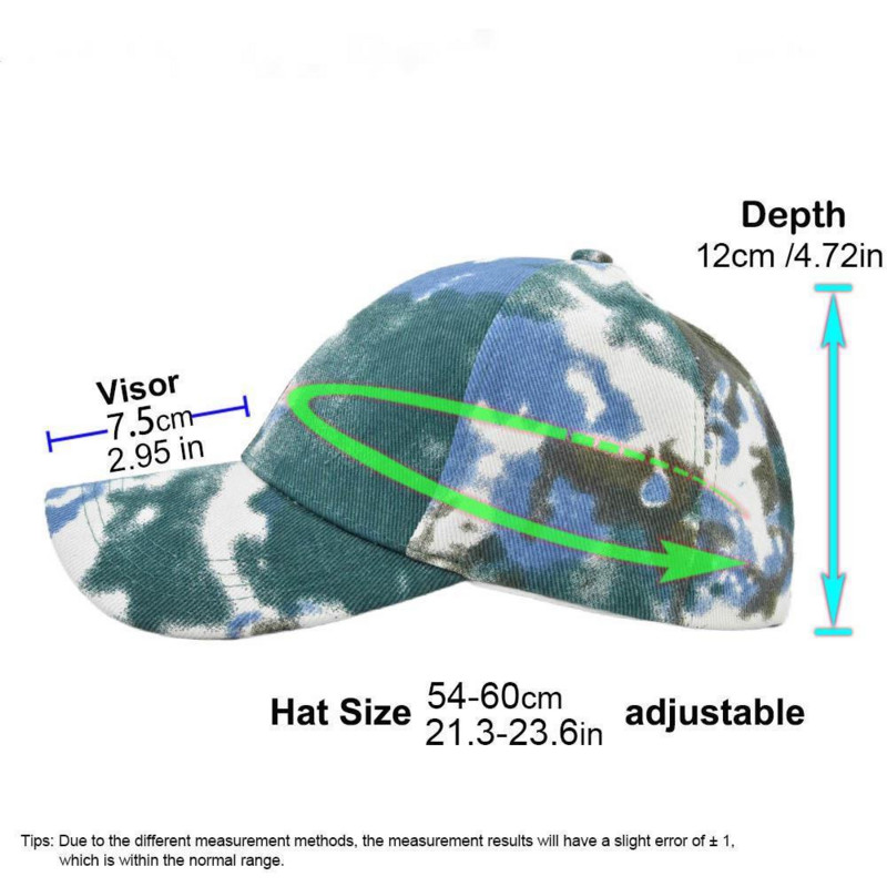 Divat Uniszex Férfi Női Nyakkendővel festett napozósapka Állítható baseball sapka Hip Hop sapka lófarok rendetlen konty sapkák pamut nyári hálós sapka
