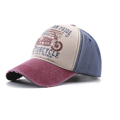 Șapci de baseball din bumbac spălat american Pălărie snapback de primăvară-vară Căciuli de hip hop montate în aer liber Casual multicolore bărbați femei pălării