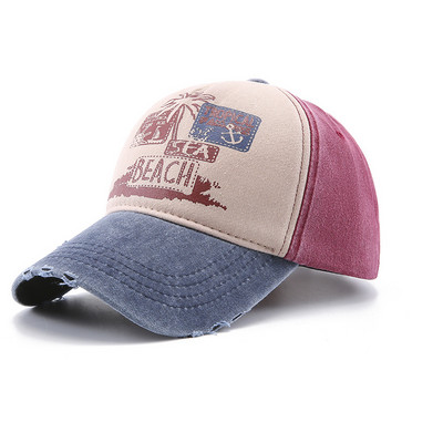 Șapci de baseball din bumbac spălat american Pălărie snapback de primăvară-vară Căciuli de hip hop montate în aer liber Casual multicolore bărbați femei pălării