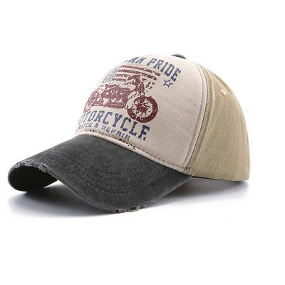 Șapci de baseball din bumbac spălat american Pălărie snapback de primăvară-vară Căciuli de hip hop montate în aer liber Casual multicolore bărbați femei pălării