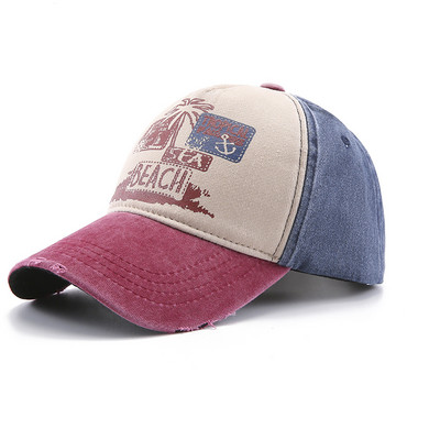 Șapci de baseball din bumbac spălat american Pălărie snapback de primăvară-vară Căciuli de hip hop montate în aer liber Casual multicolore bărbați femei pălării