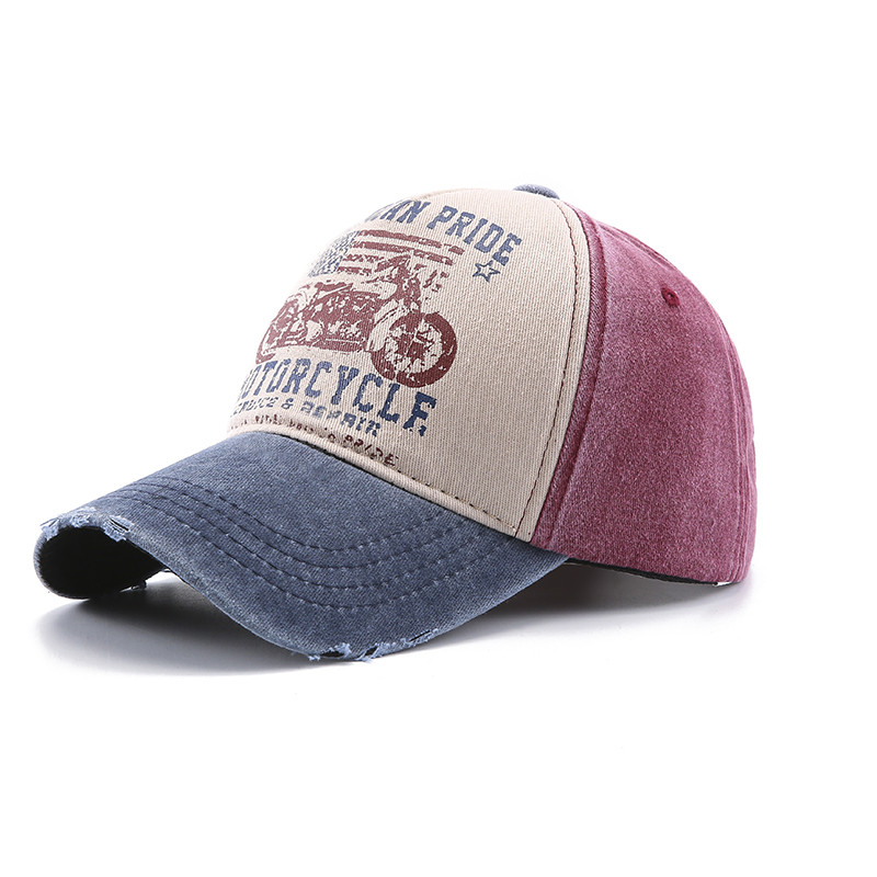 Șapci de baseball din bumbac spălat american Pălărie snapback de primăvară-vară Căciuli de hip hop montate în aer liber Casual multicolore bărbați femei pălării