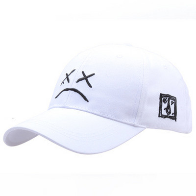 Mood Lil Peep pesapallimütsid kurva näo muster isa müts Hip hop Cap golf naiste meeste tikandid puuvillane Snapback müts päikesekaitse