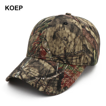 KOEP 2021 Нова бейзболна шапка за риболов в джунглата на открито Човешка камуфлажна ловна шапка Casquette Oak Camo Snapback Dad Caps KBMO5