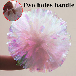 1 gabals, krāsains varavīksnes karsējmeiteņu pompons, krāsains karsējmeiteņu pompons Cheer Pom rokas, zieds, aerobikas bumbas, sports