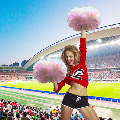 1 db színes szivárvány Cheerleader Pom Poms színes Cheerleading Pomponok Cheer Pom Kézi Virág Aerobic Labdák Sport
