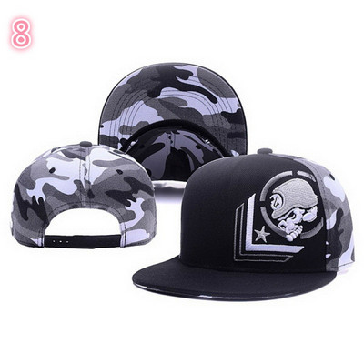 Μόδα Κέντημα Κρανίο Ανδρικό καπέλο μπέιζμπολ Γυναικείο καπέλο snapback με επίπεδο γείσο Αθλητικό καπέλο χιπ χοπ