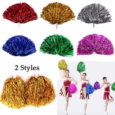 1Pair Cheerleader Pom Poms Finger Ring Style Cheap Practical Cheerleading Cheering Flower Ball Sports Vocal Dance Party Decor