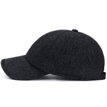 2021 Нова зимна топла татко шапка Мъжка бейзболна шапка с наушница Удебелени памучни шапки с гръб Защита на ушите Ветроустойчиви шапки за мъже