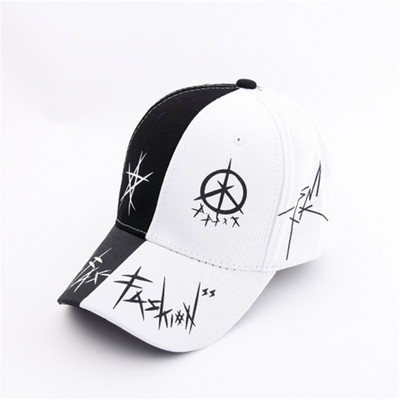 Graffiti Snapback bejzbol kape po narudžbi Crno-bijeli patchwork muškarci žene hip hop kape modni ležerni šešir