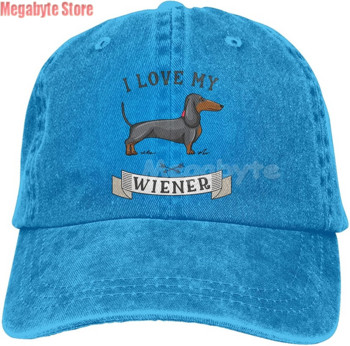 Бейзболна шапка Dachshund Weiner Dog Hat Мъже Жени Регулируеми шофьори на камиони Модни изпрани дънкови шапки за открито Черни