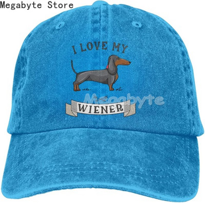 Καπέλο μπέιζμπολ Dachshund Weiner Dog Καπέλο Ανδρικά Γυναικεία Ρυθμιζόμενο Trucker Fashion Πλυμένα τζιν καπέλα για υπαίθριο μαύρο