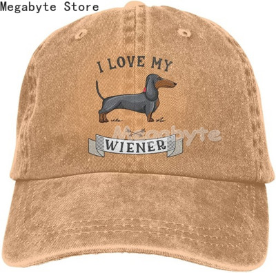 Καπέλο μπέιζμπολ Dachshund Weiner Dog Καπέλο Ανδρικά Γυναικεία Ρυθμιζόμενο Trucker Fashion Πλυμένα τζιν καπέλα για υπαίθριο μαύρο