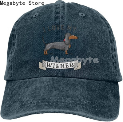 Καπέλο μπέιζμπολ Dachshund Weiner Dog Καπέλο Ανδρικά Γυναικεία Ρυθμιζόμενο Trucker Fashion Πλυμένα τζιν καπέλα για υπαίθριο μαύρο