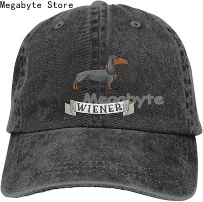 Καπέλο μπέιζμπολ Dachshund Weiner Dog Καπέλο Ανδρικά Γυναικεία Ρυθμιζόμενο Trucker Fashion Πλυμένα τζιν καπέλα για υπαίθριο μαύρο