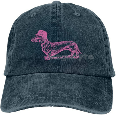 Καπέλο μπέιζμπολ Dachshund Weiner Dog Καπέλο Ανδρικά Γυναικεία Ρυθμιζόμενο Trucker Fashion Πλυμένα τζιν καπέλα για υπαίθριο μαύρο