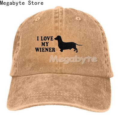 Καπέλο μπέιζμπολ Dachshund Weiner Dog Καπέλο Ανδρικά Γυναικεία Ρυθμιζόμενο Trucker Fashion Πλυμένα τζιν καπέλα για υπαίθριο μαύρο