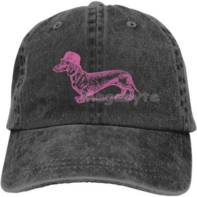 Καπέλο μπέιζμπολ Dachshund Weiner Dog Καπέλο Ανδρικά Γυναικεία Ρυθμιζόμενο Trucker Fashion Πλυμένα τζιν καπέλα για υπαίθριο μαύρο