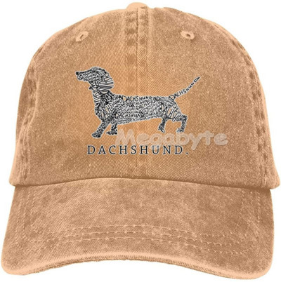 Καπέλο μπέιζμπολ Dachshund Weiner Dog Καπέλο Ανδρικά Γυναικεία Ρυθμιζόμενο Trucker Fashion Πλυμένα τζιν καπέλα για υπαίθριο μαύρο