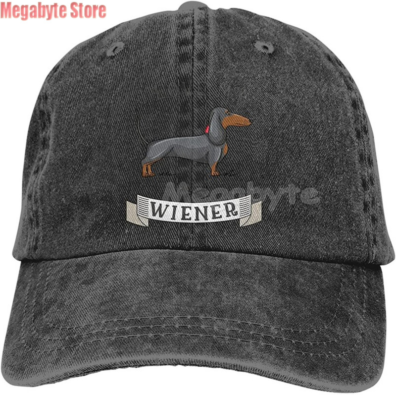 Καπέλο μπέιζμπολ Dachshund Weiner Dog Καπέλο Ανδρικά Γυναικεία Ρυθμιζόμενο Trucker Fashion Πλυμένα τζιν καπέλα για υπαίθριο μαύρο
