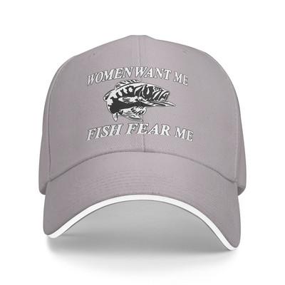 A nők akarnak engem halak félnek tőlem mosott baseball sapka Trucker sapka felnőtteknek állítható, uniszex apa sapka nyári légáteresztő sztreccs sapkák