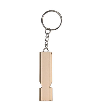 Plokščias aliuminio lydinio dvigubo dažnio išgyvenimo švilpukas dvivamzdis lauko išgyvenimo švilpukas EDC įrankis