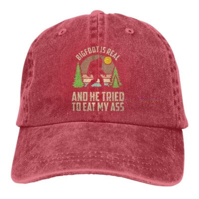 Bigfoot on tõeline ja ta proovis süüa minu perset pesapallimütsi Unisex Vintage Trucker Hat Reguleeritavad kauboi mütsid meestele naistele