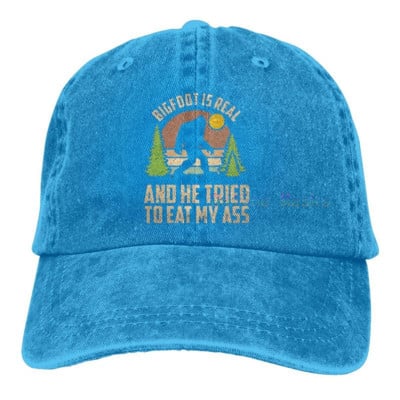 Bigfoot on tõeline ja ta proovis süüa minu perset pesapallimütsi Unisex Vintage Trucker Hat Reguleeritavad kauboi mütsid meestele naistele