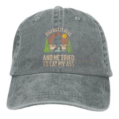 Bigfoot on tõeline ja ta proovis süüa minu perset pesapallimütsi Unisex Vintage Trucker Hat Reguleeritavad kauboi mütsid meestele naistele