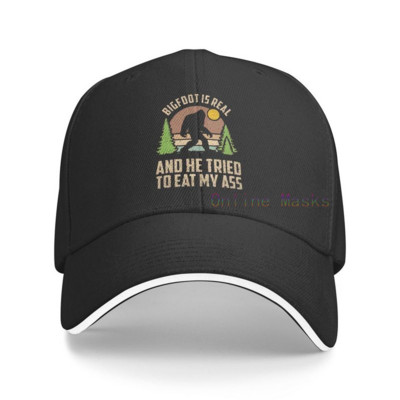 Bigfoot on tõeline ja ta proovis süüa minu perset pesapallimütsi Unisex Vintage Trucker Hat Reguleeritavad kauboi mütsid meestele naistele