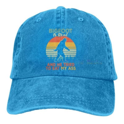 Bigfoot on tõeline ja ta proovis süüa minu perset pesapallimütsi Unisex Vintage Trucker Hat Reguleeritavad kauboi mütsid meestele naistele