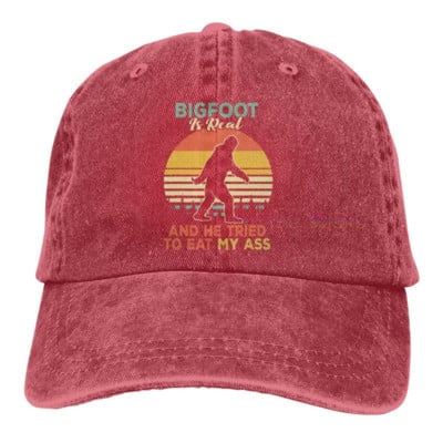 Bigfoot on tõeline ja ta proovis süüa minu perset pesapallimütsi Unisex Vintage Trucker Hat Reguleeritavad kauboi mütsid meestele naistele