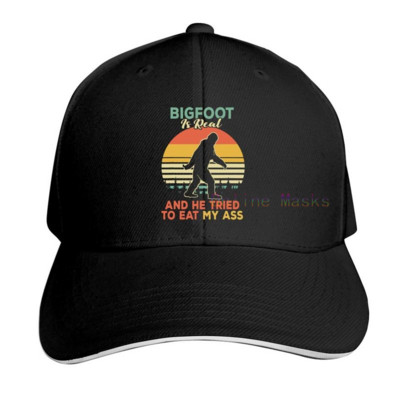 Bigfoot on tõeline ja ta proovis süüa minu perset pesapallimütsi Unisex Vintage Trucker Hat Reguleeritavad kauboi mütsid meestele naistele