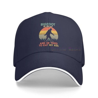 Bigfoot on tõeline ja ta proovis süüa minu perset pesapallimütsi Unisex Vintage Trucker Hat Reguleeritavad kauboi mütsid meestele naistele