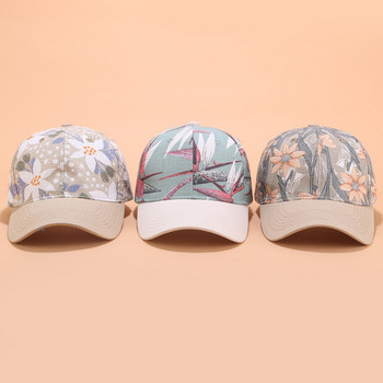 Нова бейзболна шапка, дамски шапки с бродерия на цветя, шапки за слънце, пролет, лято, регулируеми шапки с козирка за момичета