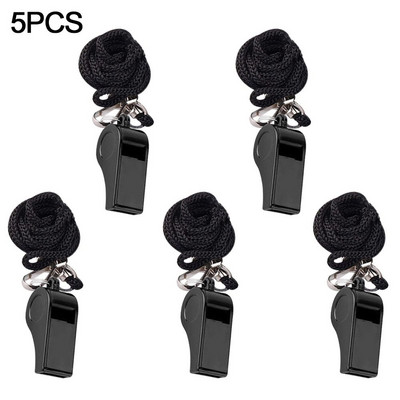 Black Rope Party Training School Játékvezetői Sport Rugby Black Whistle Mazsorett ABS Whistles Cheerleading eszközzel